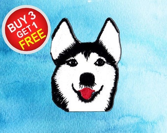 Husky Patches Service Dog Patches Patch Iron On Patch Embroidered Patches