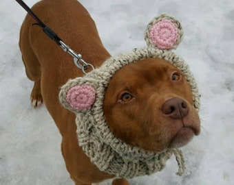 Dog Snood, Dog Costume, Dog Halloween Costume, Dog Cowl, Bear Snood, Large Dog, Teddy Bear Costume, Bear Ears, Big Dog, Greyhound Snood,