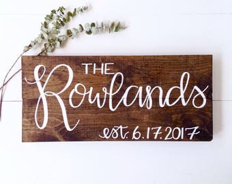 Family Name Sign Wood, Last Name Sign Family, Wedding Prop, Wedding Sign, Last Name Wood Sign, Last Name Established Sign, Last Name Gift