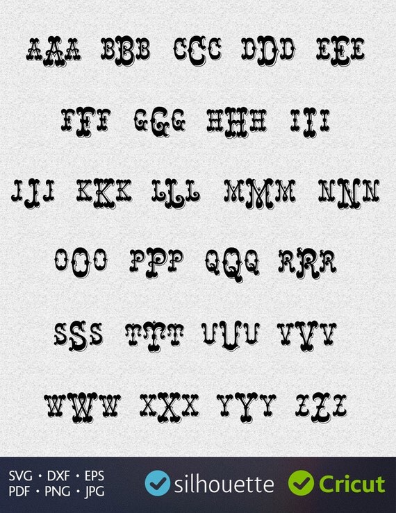 Download Western Font Svg Monogram Western Letters Svg Saloon Font ...