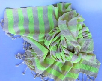 TURKISH TOWEL- Striped Pestemal, Peshtamal, Turkish Bath, Beach Towel, Yoga Towel, Baby Blanket, Sarong, Fouta …
