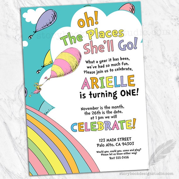 Oh The Places Birthday Party Invitations