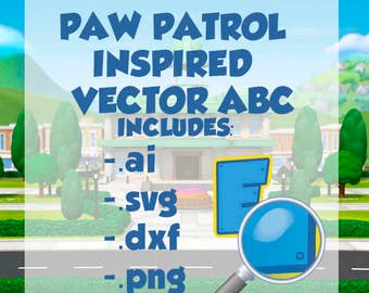 vector ABC inspired by paw patrol