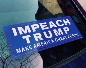 Impeach Trump 3" x 8" Anti-Trump Bumper Sticker -- FREE SHIPPING