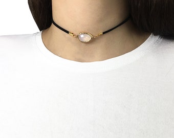 Opal Choker | Leather Cocker | Boho Jewelry
