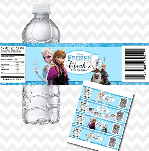 Disney Frozen Water Bottle Labels Frozen Bottle Labels