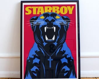 Starboy Panther Poster - The Weeknd ( A4, A3, A2, A1)