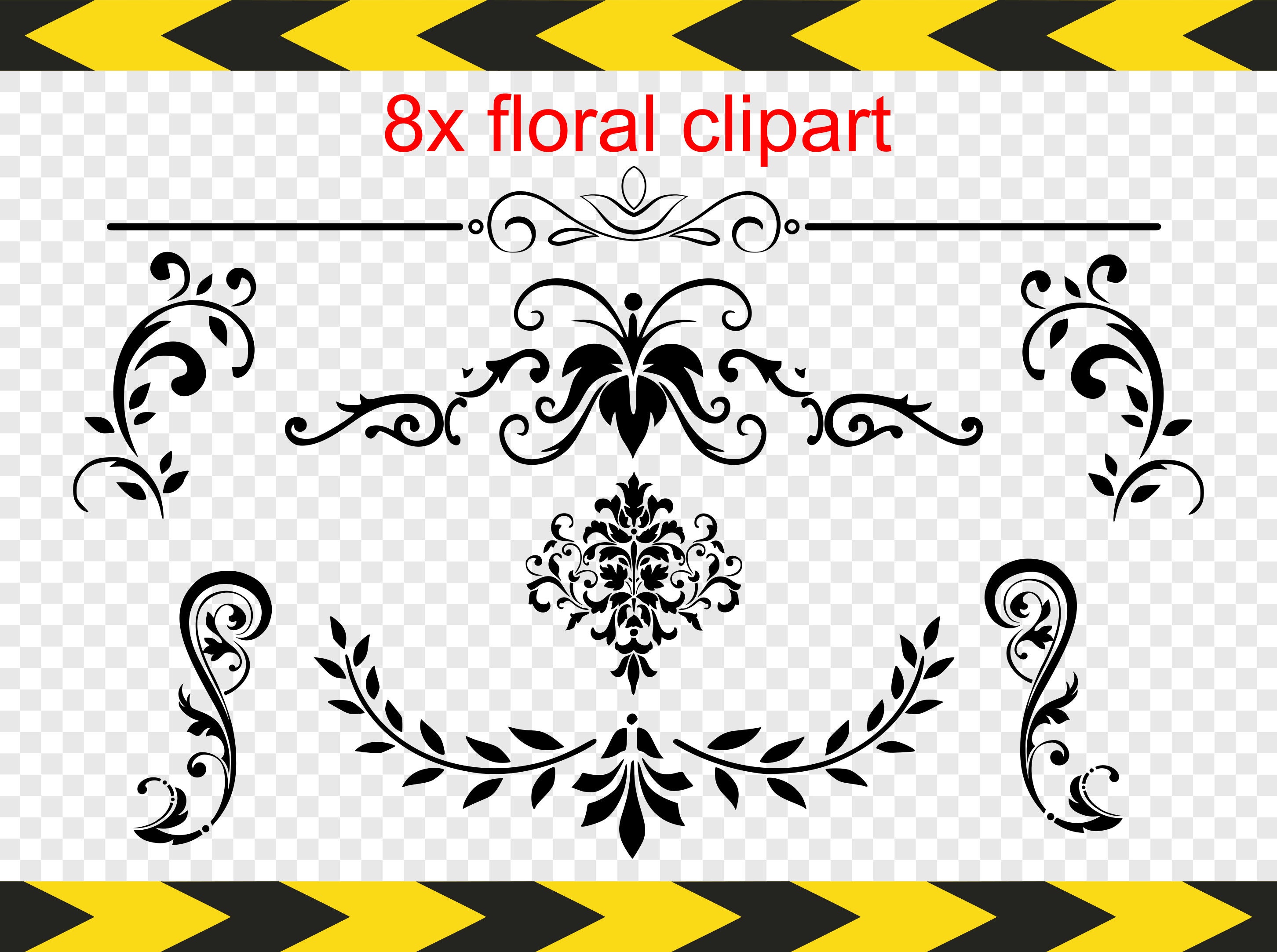 Wedding floral clipart Svg Clip art Border Divider ...