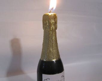 Wedding Champagne Bottle Candle PERSONALIZED