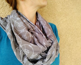Resist/Transform Infinity Scarf/Flat Scarf - Dove Gray