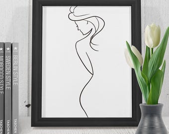 Nude woman drawing | Etsy