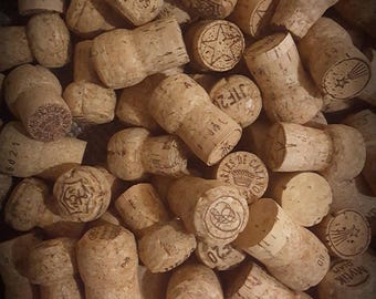 100 Used Natural Champagne Corks, No Wine or Synthetics