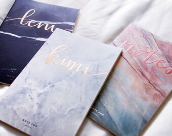 Custom Marble Notebook (Marble, Journal, Hand Lettered, Custom Journal, Personalized Notebook, Personalized Journal)