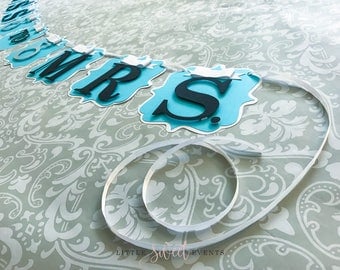 Miss to Mrs Banner, Breakfast at Tiffany's Banner, Blue Bridal Shower Banner, Blue Baby Shower Banner, Tiffany's banner, Tiffany & Co.