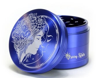 Herb Grinder Weed Grinder - Fairy Moon - Custom Grinder 4 Piece Herb Grinder