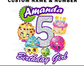 Shopkins Birthday Shirt, Party, Shopkins Birthday Outfit, Shopinkins Dress, 5th Birthday Shirt, Cupcake Queen, fifth birthday, 4th, 3rd, 2nd