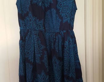 Blue patterned dress
