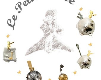 Foulard Carré Vintage Le Petit Prince - Soie 100%, Fait Main Italie, Multicolore