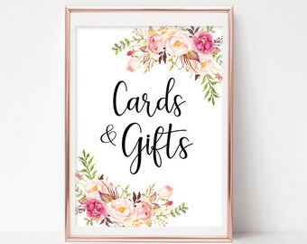 Cards and Gifts Sign Gift Table Sign Cards and Gifts Printable Wedding Sign Template Instant Download PDF 4x6, 5x7, 8x10 Gift Table sign
