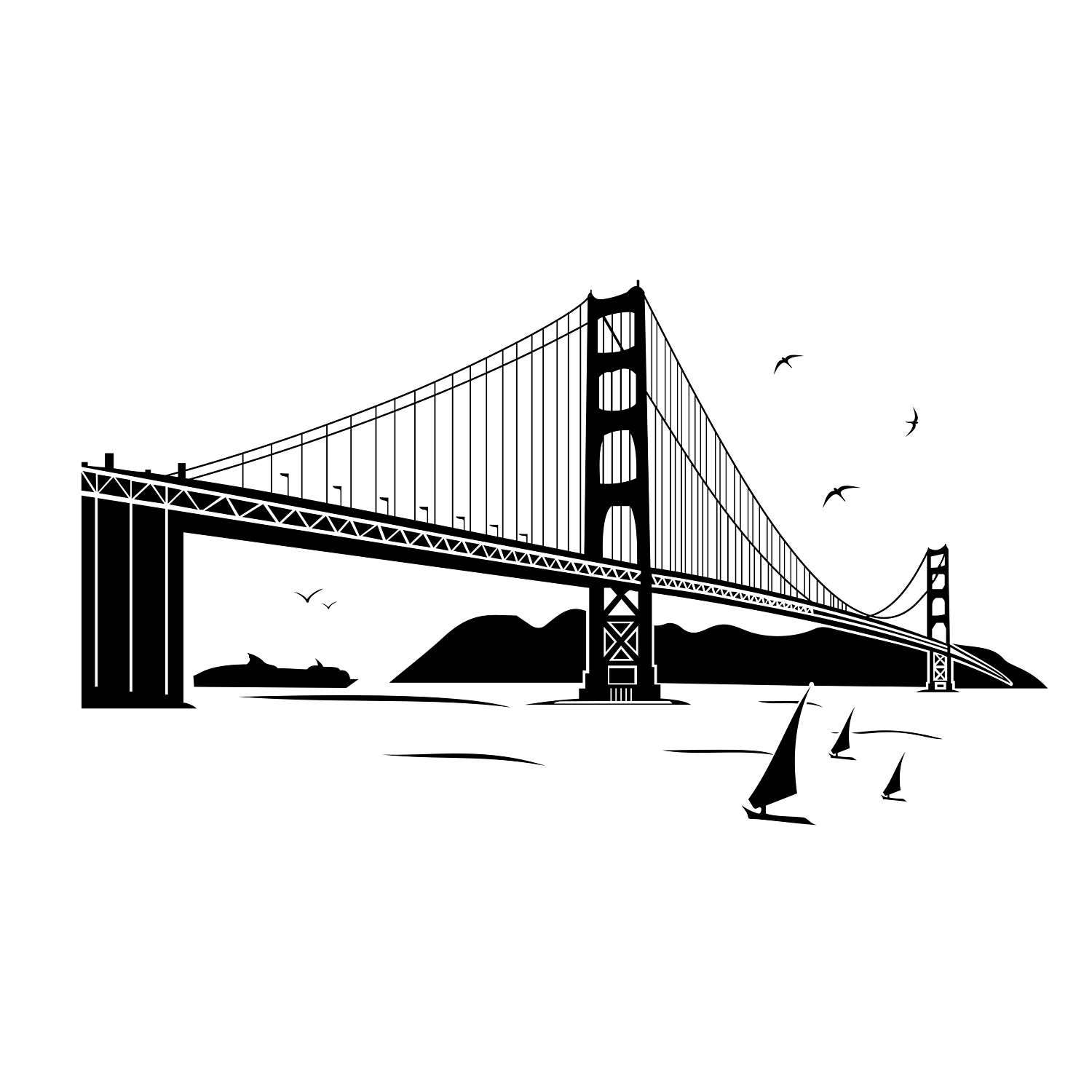 Golden Gate Bridge Graphics SVG Dxf EPS Png Cdr Ai Pdf Vector