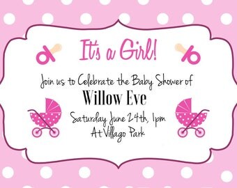 Custom Baby Shower Invitations pack of 10