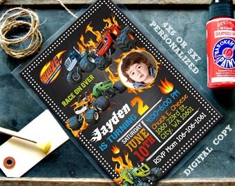 blaze and the monster machines invitations, blaze invitations, blaze birthday, blaze birthday Invitations, blaze and the monster machines