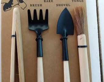 Mini Terrarium Tools Rake Shovel Brush Tongs For Fairy Gardens Terrariums