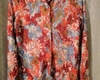 Vintage splatter print blouse
