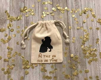 A Tale As Old As Time-Beauty and the Beast-Party Favors-Muslin Bags-Disney