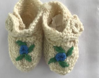Handmade Infant Wool Slipper Socks