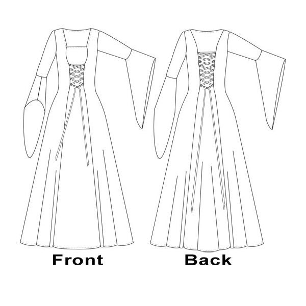 Anastasia Medieval Dress Sewing Pattern Sizes 8 22 UK Download PDF