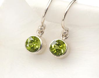 August Birthstone Earrings | Peridot | Sterling Silver | Handmade in the UK