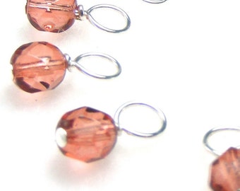 Apricot Droplet Stitch Markers Knitting or Crochet (Choose Your Size - Set of 10)