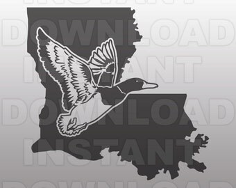 Duck Hunting Louisiana SVG File,Mallard SVG File,Drake svg -Commercial & Personal Use- Vector Art for Cricut,Silhouette Cameo,vinyl decal