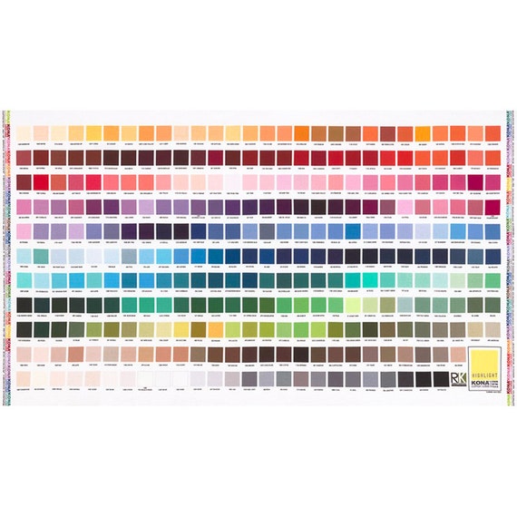 Robert Kaufman KONA SOLID Printed Color Chart cotton fabric by