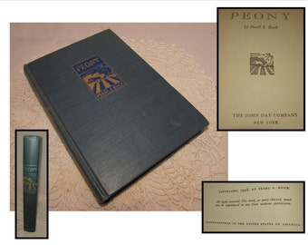 Vintage Hardcover Book, Peony by Pearl S Buck, 1948 First Edition, Pub. John Day Co., Jewish people in China