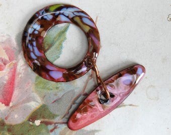Jewelry Clasp Large Enamel Toggle and Ring