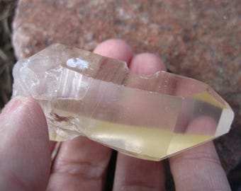 Golden Healer Lemurian seed crystal Point - medium large size - 2 1/2 inches X 1 inch