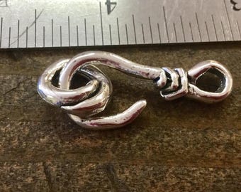 Sale Large Hook and Eye Clasp Sterling Silver Artisan Clasp H300