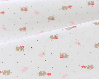 4470 - Elephant Cotton Jersey Knit Fabric - 61 Inch (Width) x 1/2 Yard (Length)
