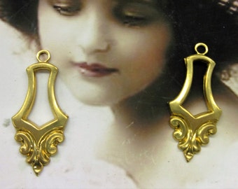 Raw Brass Ornate Brass Jewelry Connectors 309RAW x2