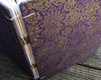 Purple and Gold Ready To Ship Library Card Wedding Guest Book