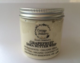 Shea Butter Whip, Grapefruit Essential Oil, Spa, Bath and Body, Winter Skin