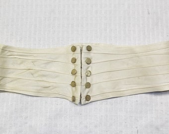 Antique Edwardian 1910s Cream Taffeta Silk Belt for Display or Study