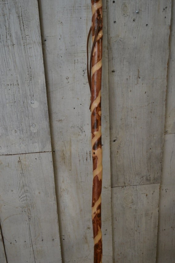 72 Spiral Carved Walking Stick in Dogwood by Creation