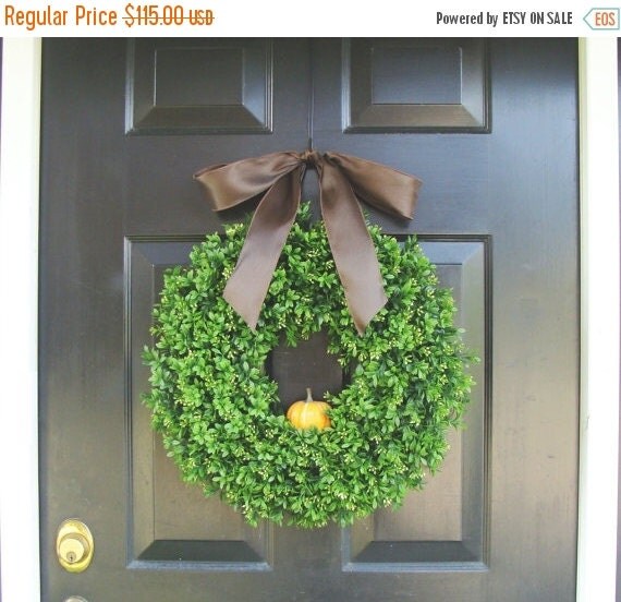 CHRISTMAS WREATH SALE Harvest Boxwood Fall Wreath by ElegantWreath