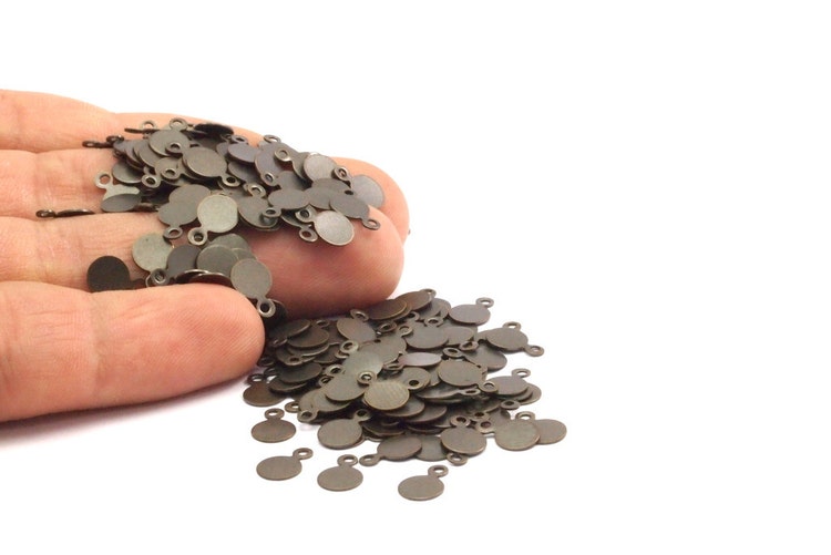 Vintage Brass Tag 500 Antique Brass Stamping Tags 6mm by yakutum