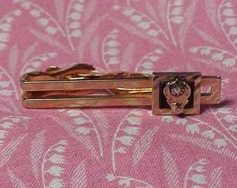 Vintage Swank Elks Club BPOE Enamel Tie Bar Clasp