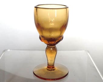 Moondrops Amber Glass Cordial Depression Glass by New Martinsville Glass