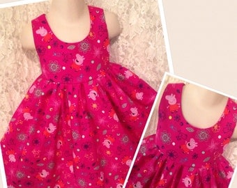 Pink Peppa Pig * classic style dress jumper CUSTOM SIZES girl 2 3 4 5 6 7 8 10 12 14 your choice - sewnbyrachel